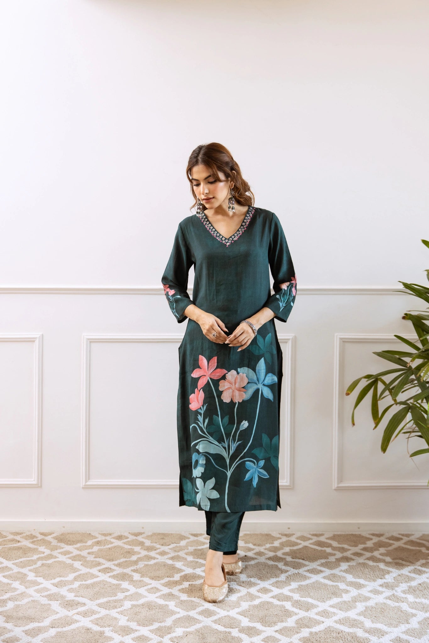 Floral Grace Kurti Set