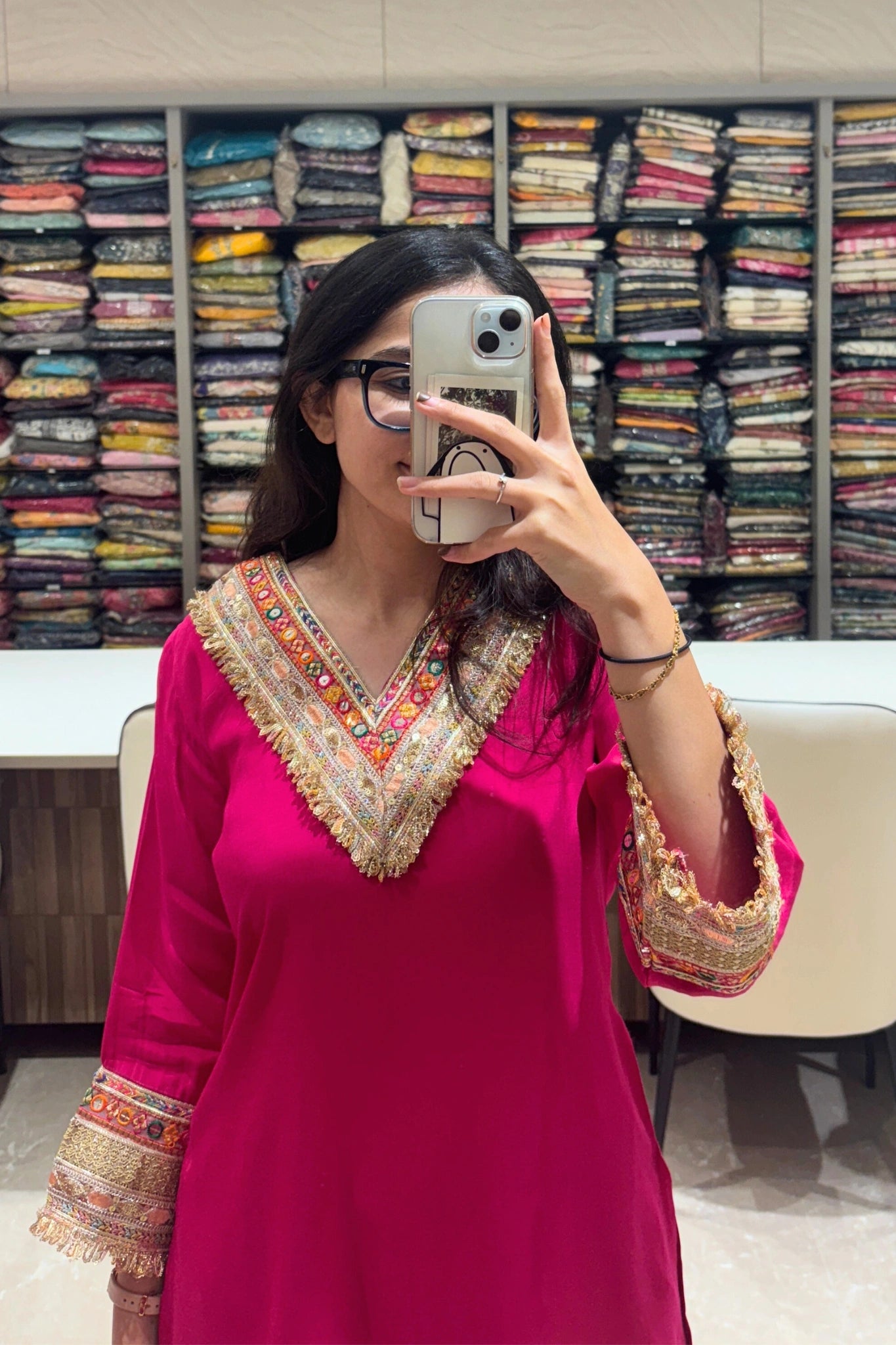 Classic Mirror Trim Kurta Set