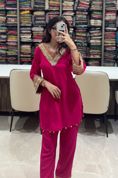 Classic Mirror Trim Kurta Set
