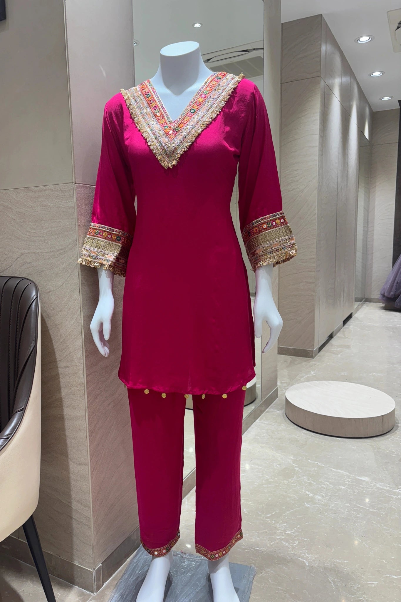 Classic Mirror Trim Kurta Set