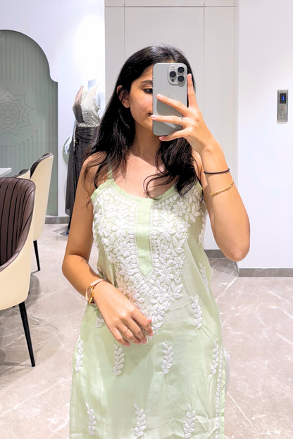 Crimson Echo Cotton Kurti