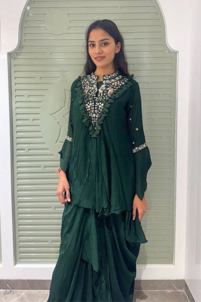 Regal Layered Drape Kurta Set