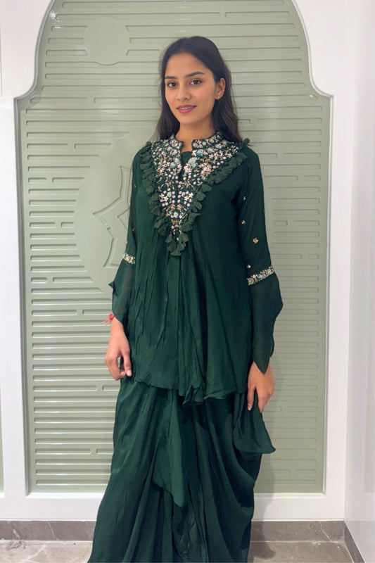 Regal Layered Drape Kurta Set