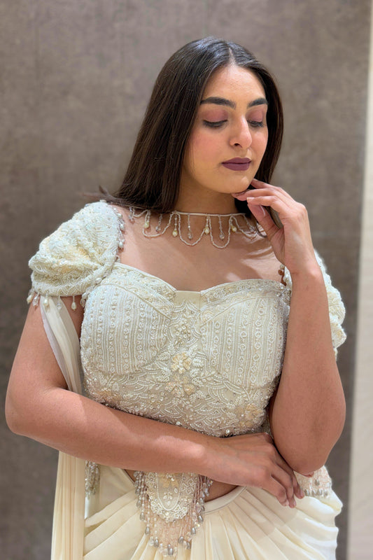 Pearl Embellished Drape Ensemble
