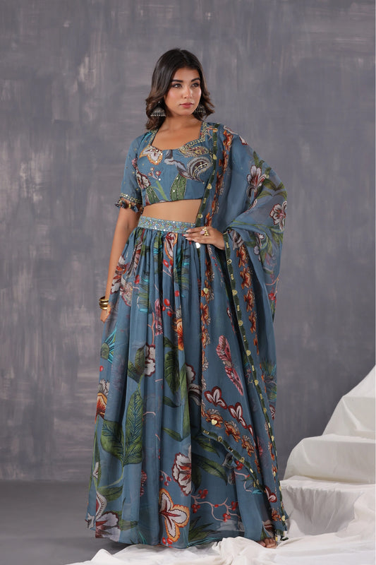 Ocean Bloom Lehnga Choli