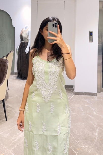 Crimson Echo Cotton Kurti