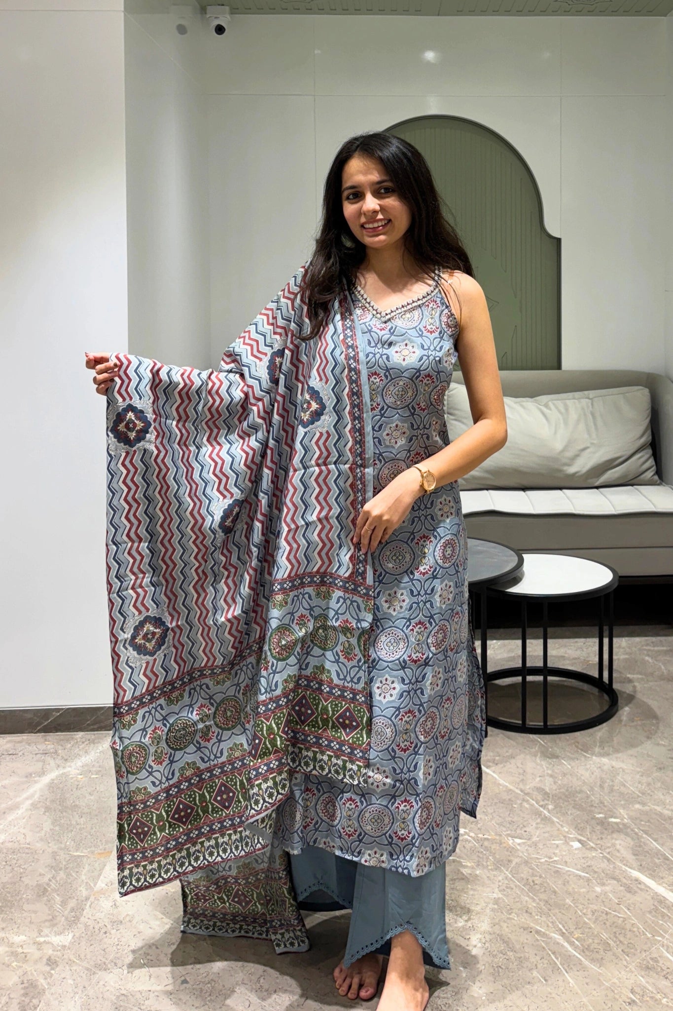 Indigo Mosaic Cotton Set