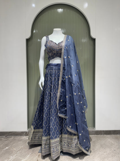 The Royal Indigo Lehenga Set