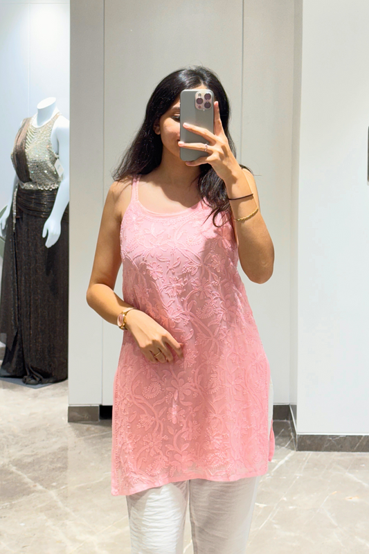 Blush Petal Embroidered Kurti