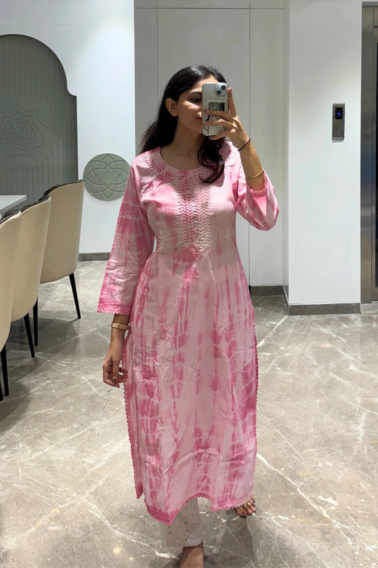 Rose Mist Embroidered Kurta Set