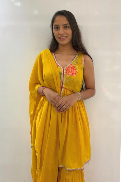 Radiant Floral Anarkali Set