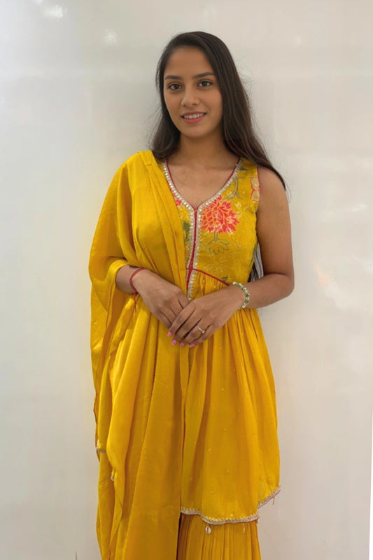 Radiant Floral Anarkali Set