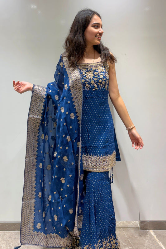 Regal Bloom Sharara Set