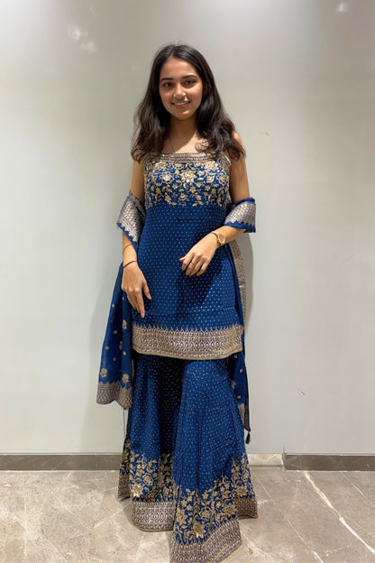 Regal Bloom Sharara Set