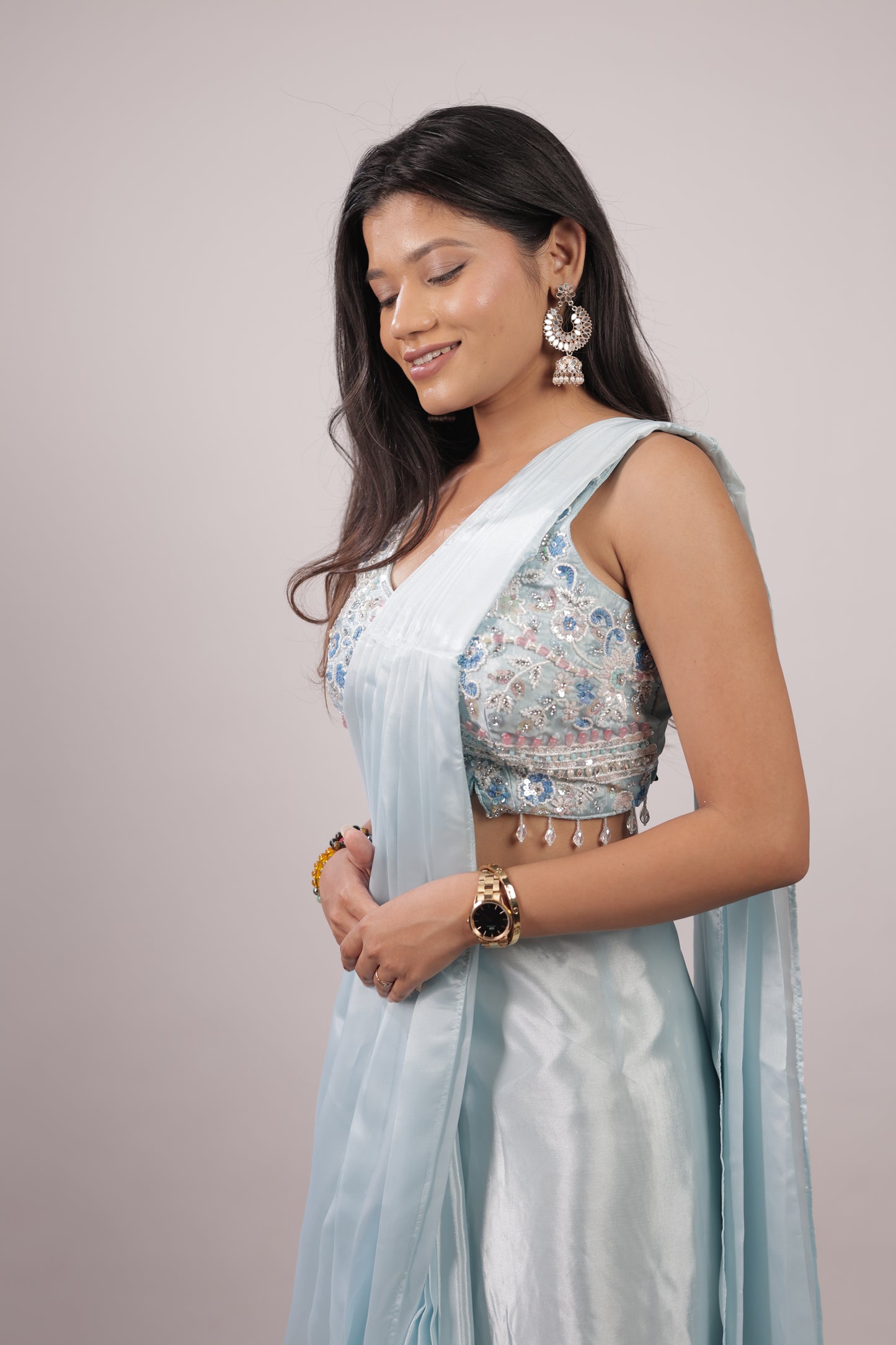 Celeste Frost Embellished Ready-to-Wear Saree