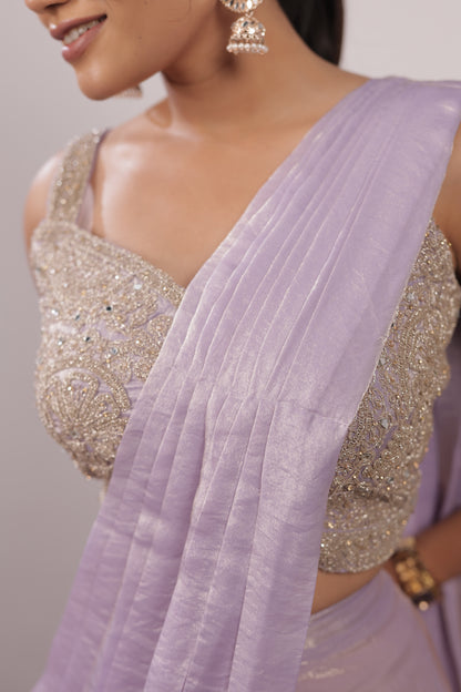 Lilac Moonlight Ready-to-Wear Saree