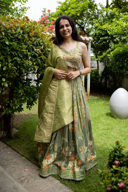 Mint Meadow Handwork Lehenga