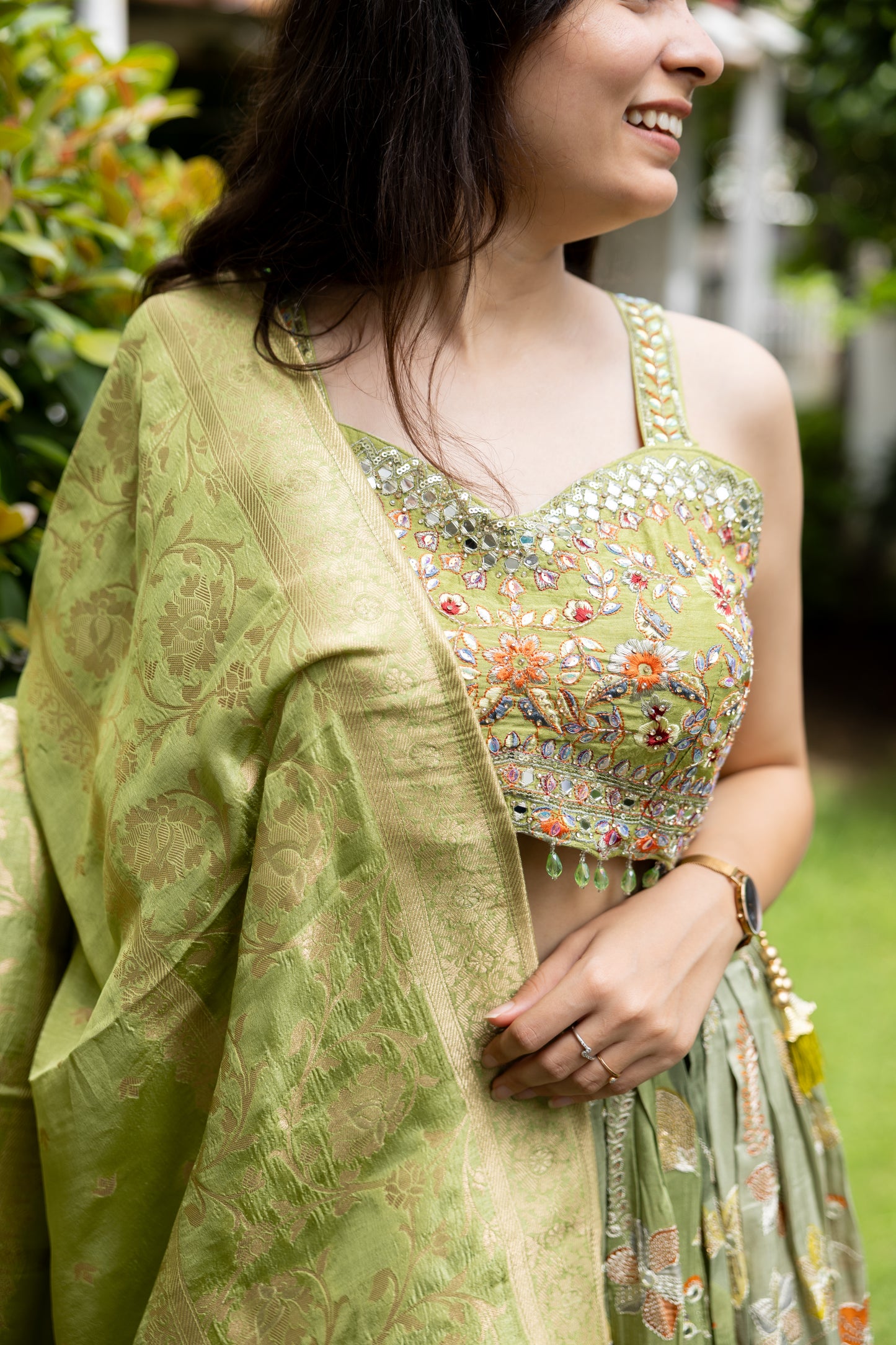 Mint Meadow Handwork Lehenga