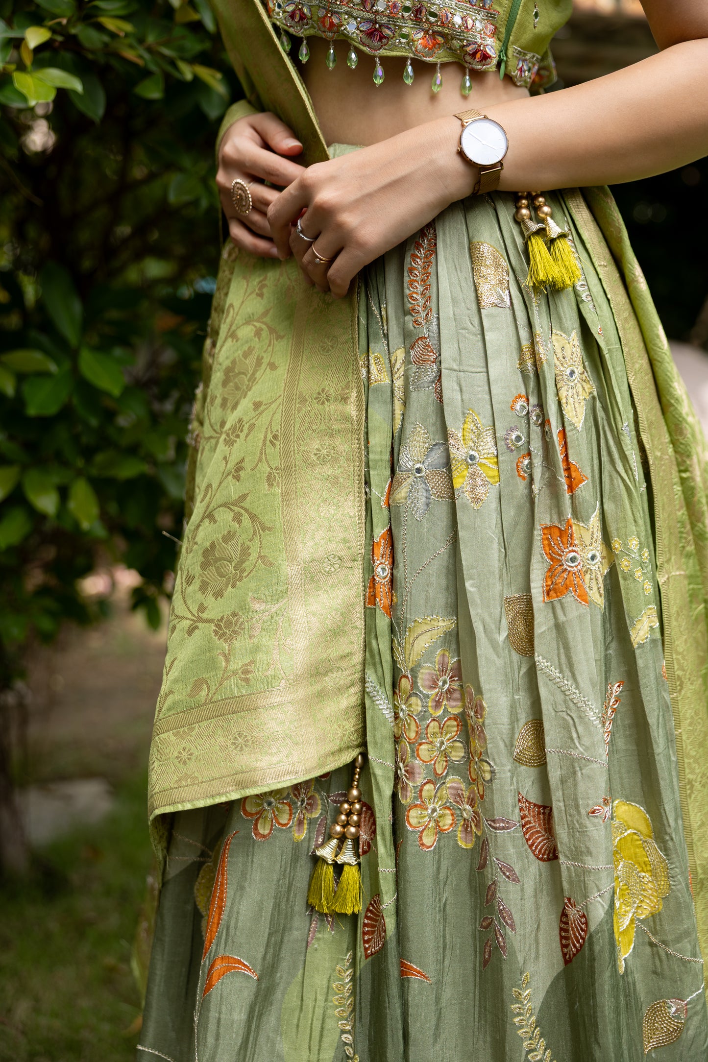 Mint Meadow Handwork Lehenga