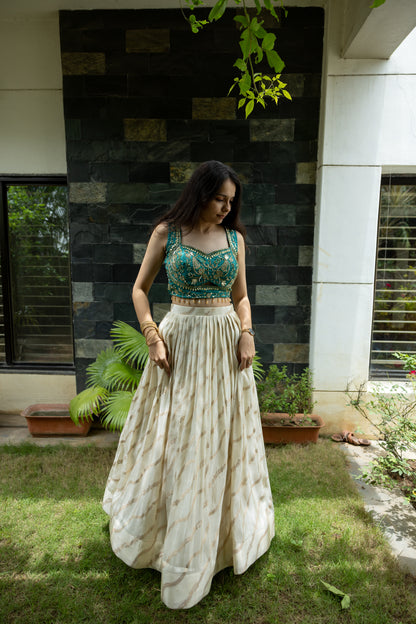 Ivory Mehraab Threadwork Lehenga