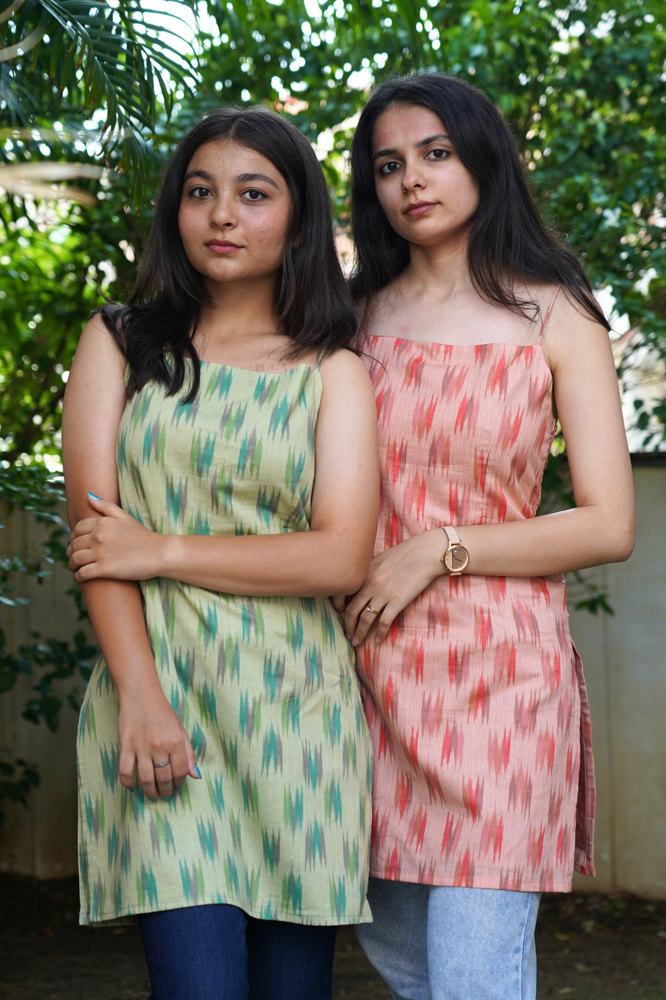 Peach Ikat Whisper Kurti