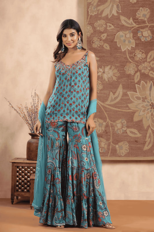 Azure Blossom Lehnga Choli