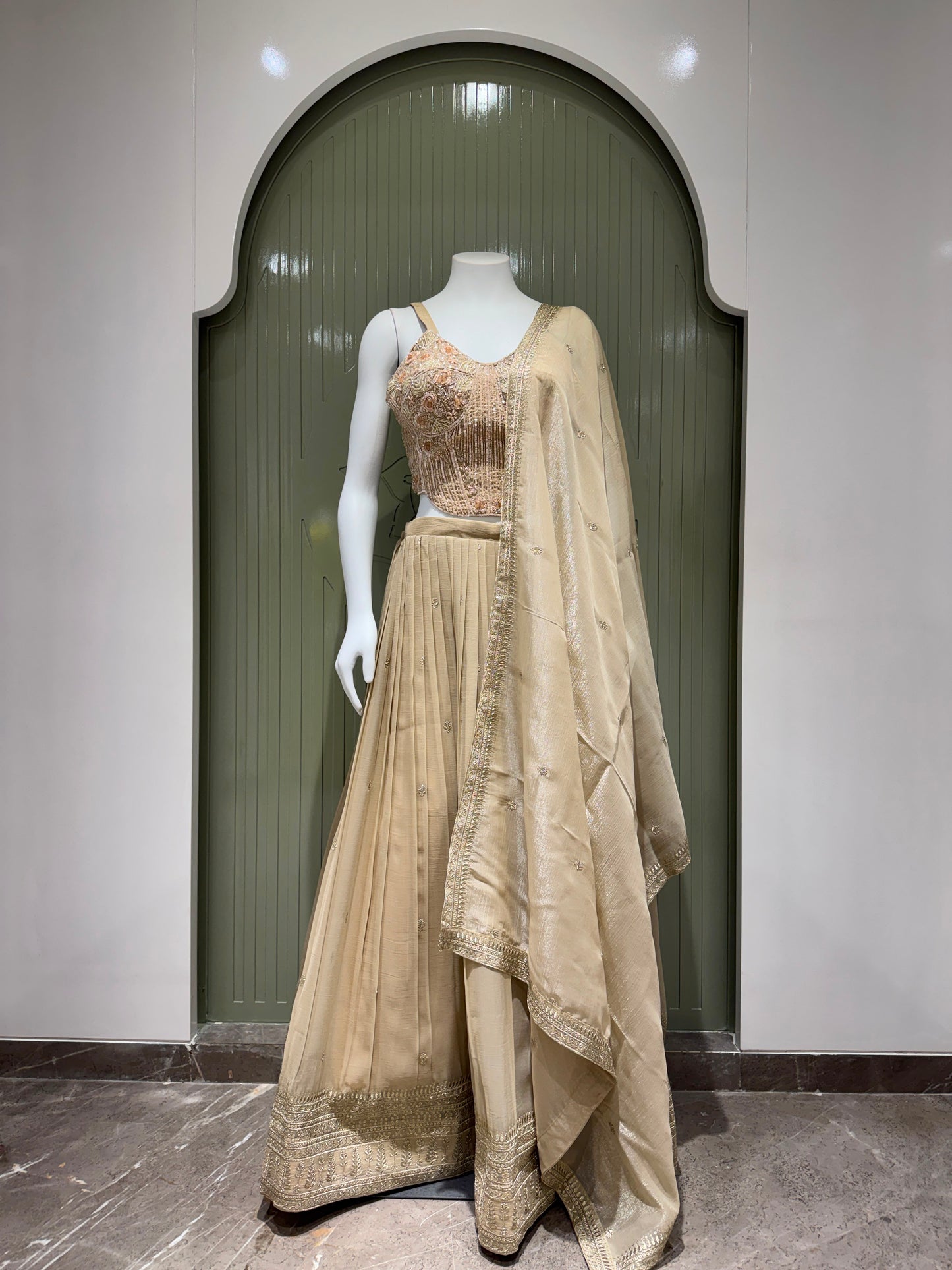 Champagne Noor Embellished Lehenga Choli